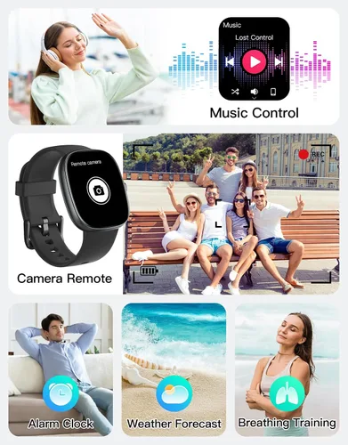 Vista 7 de Rastreador de actividad física para hombres y mujeres con llamadas Bluetooth, monitor de frecuencia cardíaca 24/7 y oxígeno en sangre, rastreador