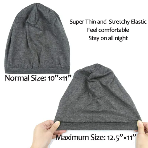 Vista 73 de Alnorm - Gorro con forro de satén y suave banda elástica para hombres y mujeres, talla única Se ajusta a la mayoría