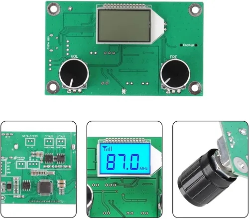 Vista 6 de Módulo receptor FM digital Tiiyee, módulo receptor de radio 76MHz a 108MHz DC 3V to 5V Stereo Adjustable Frequency Modulation Wireless for Receive