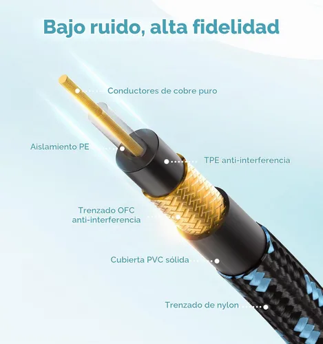 Vista 4 de Paquete de 2 cables de guitarra de 6 pies - Cable de instrumento recto de un cuarto de pulgada, cable de guitarra eléctrica, cables de guitarra