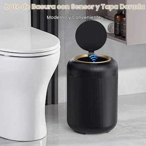 Vista 6 de Procade - Basurero automático sin contacto para baño, cubo de basura con sensor de movimiento, basurero inteligente de 3 galones / 11 L para oficina