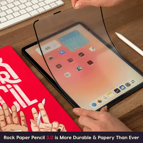 Vista 3 de Astropad Rock Paper Pencil v3.0 - Protector de pantalla de papel para iPad Mini 6ª generación y iPad Mini 7ª generación + Puntas de Apple Pencil