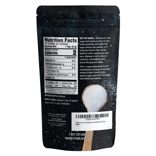 Vista 9 de Smart for Life Edulcorante de alulosa – Edulcorante keto cero carbohidratos netos, bajo en calorías, sustituto natural del azúcar cetogénico