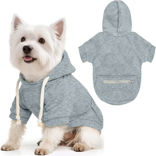 Vista 12 de Petcare Sudaderas con capucha básicas para perros pequeños, medianos y grandes, gatos, ropa para cachorros, suéteres de felpa suaves y cálidos
