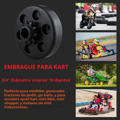 Vista 5 de FDJ Minibike Go Kart Embrague de 3/4" Orificio 10 Dientes para Cadena #40/41/420