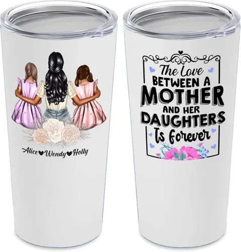 Vista 9 de Vaso de acero inoxidable aislado con tapa para mejor amigo de la amistad de las mejores tazas