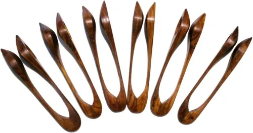 Vista 4 de AAR Cuchara de madera de palisandro de percusión irlandesa celta folclórica musical de 9 pulgadas de largo Paquete de 12
