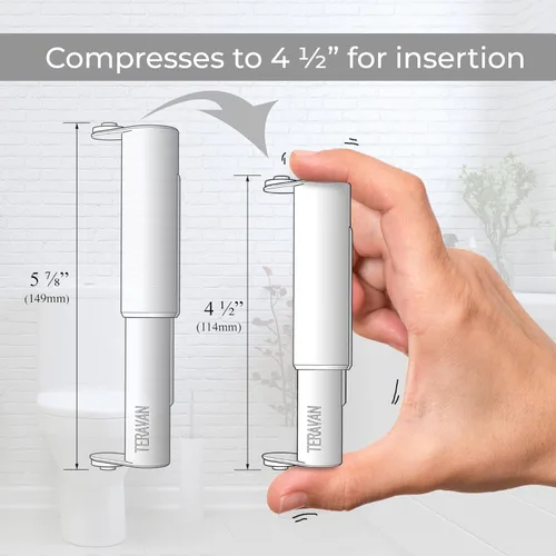 Vista 2 de Teravan Extensor estándar para papel higiénico extra grande, convierte los soportes TP para adaptarse a rollos dobles y rollos triples, pestañas