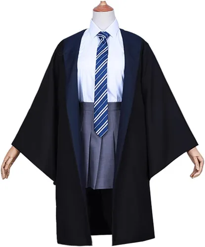 Vista 6 de Batas de mago, capa de mago, uniforme escolar, Halloween, Navidad, carnaval, cosplay, disfraz para adultos y adolescentes, capa con capucha