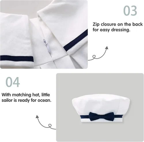 Vista 5 de bonbonPomme Vestido náutico para niña de 0 a 4 años