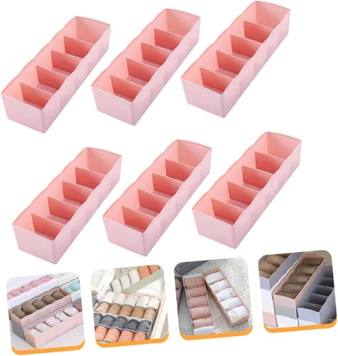 Vista 8 de Caja de almacenamiento para brasieres, organizador de 5 rejillas, organizador de calcetines, ropa interior, calcetines para armario, divisores