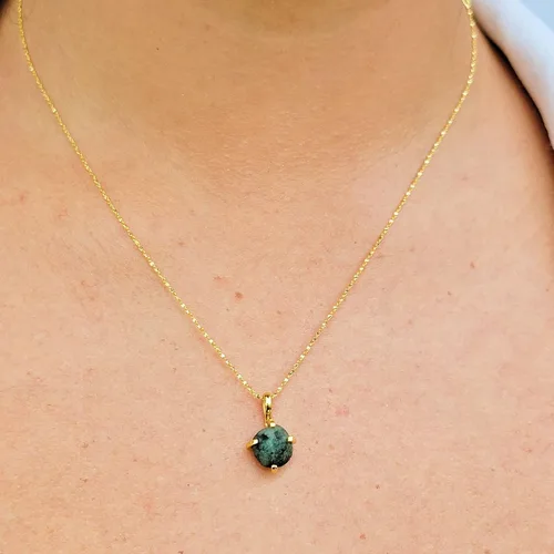 Vista 20 de Juego de joyas de piedras preciosas crudas reales con plata de ley 925 chapada en oro real, collar y aretes de piedra natal, regalo para ella por