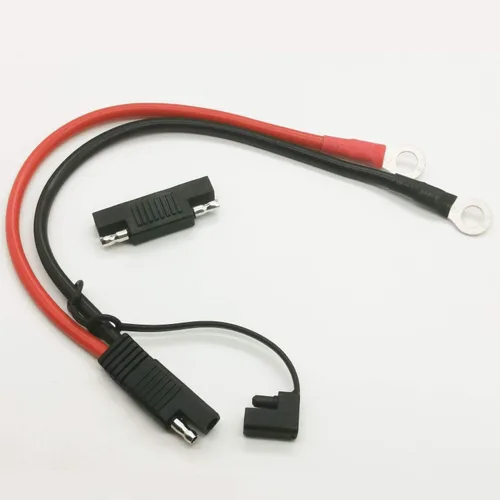 Vista 3 de Arnés de terminal de anillo de 2 pines de desconexión rápida SAE Cable de extensión 10AWG para motocicletas, automóviles, etc., con 1 conector