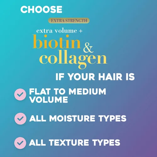Vista 6 de OGX Acondicionador voluminizador extra fuerte de biotina y colágeno para cabello más grueso y completo, 25.4 onzas líquidas