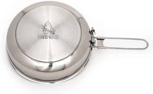 Vista 4 de The Pathfinder School - Sartén plegable de acero inoxidable con tapa (20.3 cm)