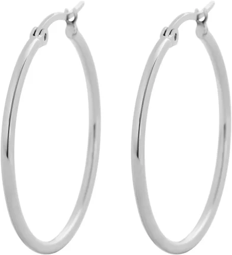 Vista 33 de Edforce - Aretes de acero inoxidable tipo argolla (20-60 mm de diámetro)