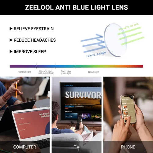 Vista 2 de Zeelool Gafas de bloqueo de luz azul con estilo ojo de gato para mujer Rosalee ZJGT701440