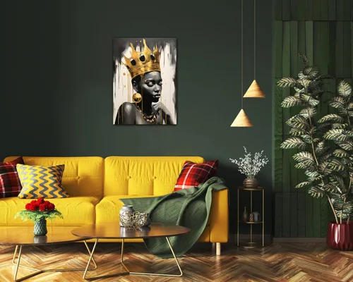 Vista 53 de Arte de pared afroamericano, decoración de rey y reina bailarín negro para sala de estar, arte de pareja de amor negro para dormitorio, lienzo
