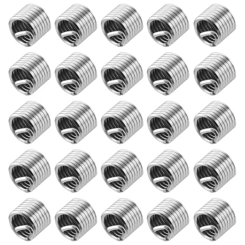 Vista 10 de uxcell 50 piezas de insertos de rosca de alambre 1/2-13 UNC 1D (1/2 ") 304 de acero inoxidable helicoidal tipo helicoidal kit de reparación de rosca