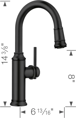 Vista 2 de BLANCO Empressa Grifo de barra desplegable 1.5 GPM, negro mate