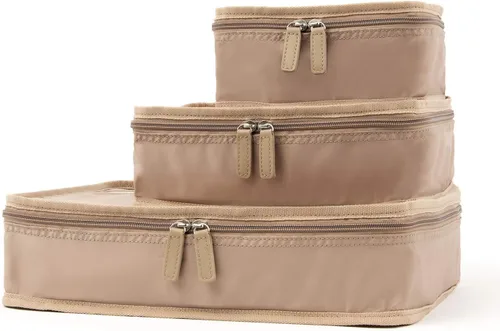 Vista 2 de Travelpro Essentials - Juego de 3 cubos de embalaje (pequeñomediano), Caqui, Essentials - Cubos de embalaje
