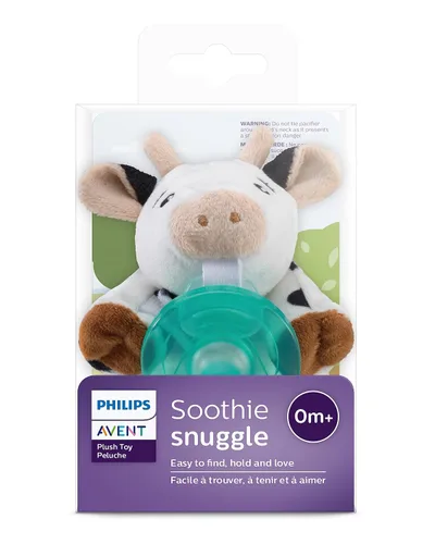Vista 9 de Philips Avent Soothie Snuggle Portachupetes con Chupete Desmontable, 0m+, Vaca, SCF347/05