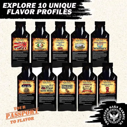 Vista 5 de The Whiskey Experience - Kit de elaboración de whisky prémium con barril de envejecimiento de roble de 1 litro y 10 esencias de sabor a licor, hace
