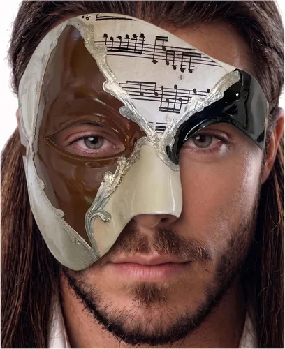 Vista 30 de Máscara de mascarada para hombre, máscara del fantasma de la ópera, máscara de baile de graduación, Mardi Gras, Haloween veneciano, media cara
