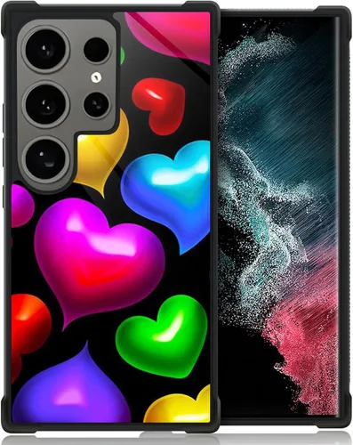 Vista 19 de ZHEGAILIAN Funda compatible con Samsung Galaxy S21, funda de vidrio orgánico para niñas, mujeres y hombres, diseño de cuatro esquinas, antiarañazos