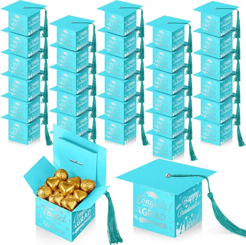 Vista 10 de TaoBary 30 cajas de dulces de graduación 2026, decoraciones de graduación, regalos de fiesta, caja de gorra de graduación con borla para suministros