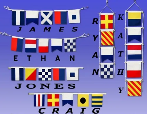 Vista 4 de Hampton Nautical Letra F Bandera de tela náutica del alfabeto, letra S