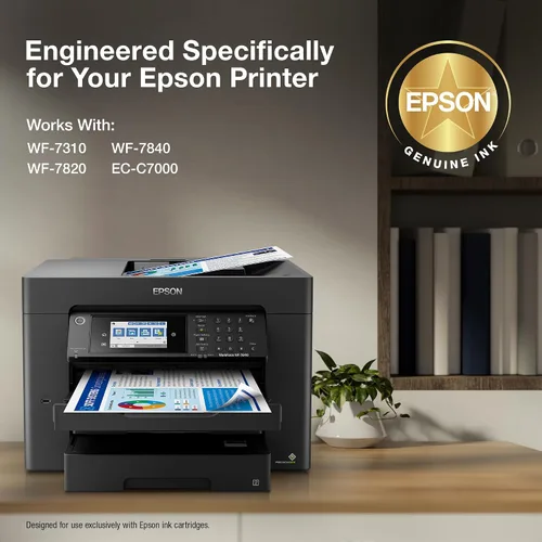 Vista 3 de Epson 812 DURABrite Ultra Tinta de Capacidad Estándar Negro y Cartucho de Color (T812120-BCS) Funciona con Workforce Pro