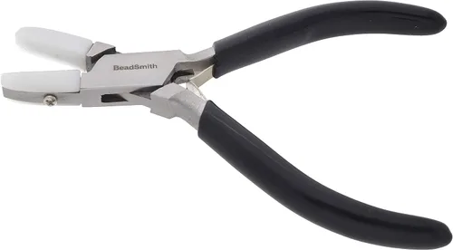 Vista 6 de The Beadsmith Alicates de mandíbula de nailon de doble punta plana, 5 pulgadas (5.000 in), mango de agarre cómodo de vinilo negro con resortes