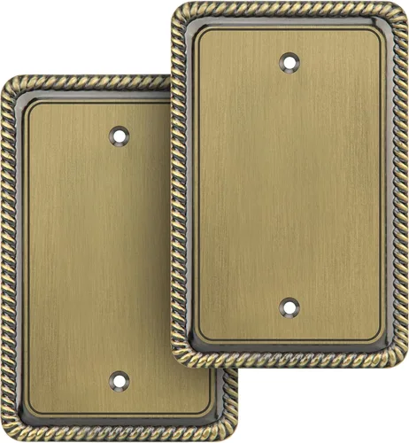 Vista 39 de Henne Bery Rope Edge - Placa decorativa de pared para interruptor (placa lisa, 2 unidades, bronce antiguo)