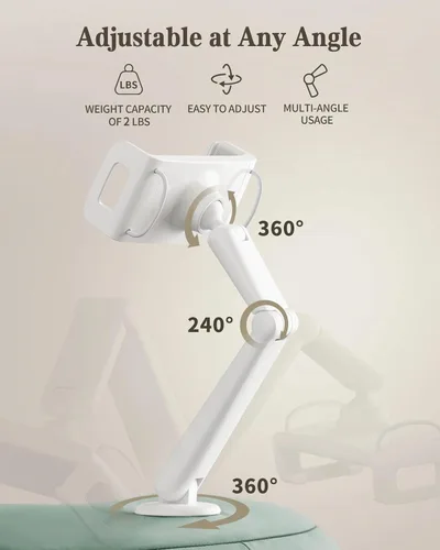 Vista 7 de SAIJI Soporte de Almohada Kindle, Soporte para iPad Compatible con 4.7"-15.6" Kindle, Teléfono, iPad, Soporte Ajustable de 360° para Tableta