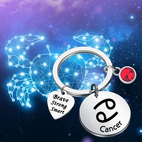 Vista 7 de bobauna Llavero de disco de constelación del zodiaco con 12 piedras natales, horóscopo, joyería de astrología, regalo para familiares y amigos