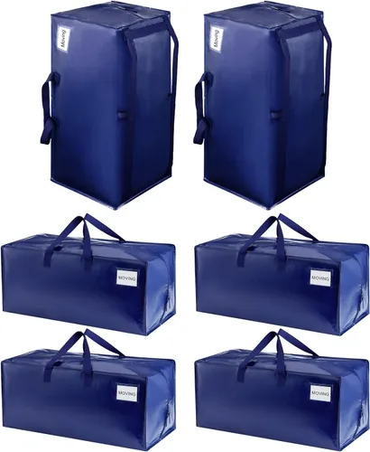 Vista 66 de VENO Paquete de 6 bolsas de mudanza resistentes con correas de mochila, cremalleras y asas, bolsas de embalaje extragrandes para artículos