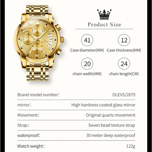 Vista 6 de OLEVS Reloj de pulsera ajustable de acero inoxidable impermeable para hombre, reloj analógico de cuarzo para hombre, moda de negocios, clásico