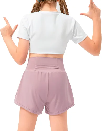 Vista 2 de Pantalones cortos deportivos de fútbol para adolescentes, niñas, jóvenes, baloncesto, correr, gimnasio, entrenamiento, en capas, pantalones cortos