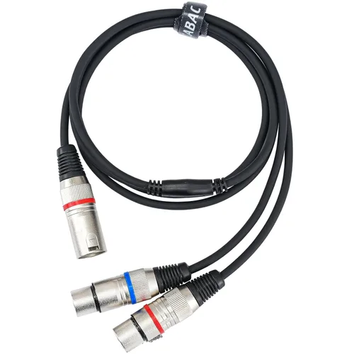 Vista 8 de Cable XLR Y-Splitter Cable, Cable de micrófono XLR doble hembra a macho, cable de conexión adaptador de 2 hembra a macho, 2 pies
