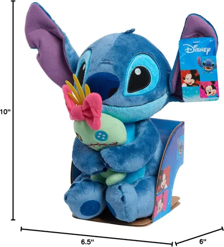 Vista 7 de Disney Just Play - Peluche clásico de Lil Friends Stitch and Scrump, juguetes para niños de 2 años en adelante