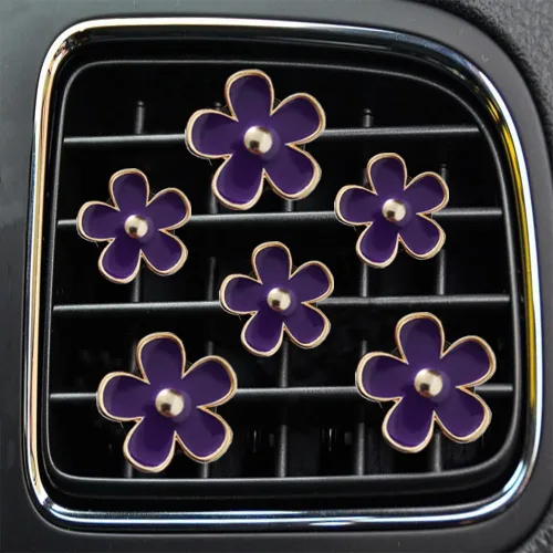 Vista 8 de Clips de ventilación de aire – 6 piezas de decoración de coche de margaritas para ventilación de aire y acondicionamiento, accesorios