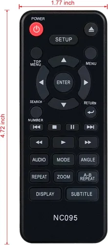 Vista 2 de NC095UL NC087UH Reemplazo remoto para reproductor de DVD Sanyo FWDP105 FWDP105F FWDP105FA FWDP105FB FWDP105F B FWDP175F FWDP175FA NC095 NC087