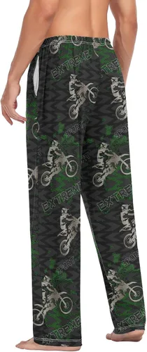 Vista 5 de Ollabaky Pantalones de pijama para hombre, pantalones de descanso con bolsillos, Multi