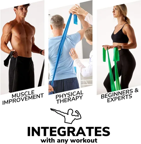Vista 7 de Resistance Bands for Working Out 7Ft Long Resistance Bands Super Exercise Bands with Carry Pouch and Door Anchor I Latex Free Workout Bands