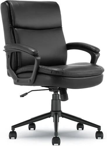 Vista 13 de Click365 Transform 2.0 Silla de oficina ergonómica, silla de escritorio con respaldo medio con brazos acolchados, soporte lumbar, altura ajustable