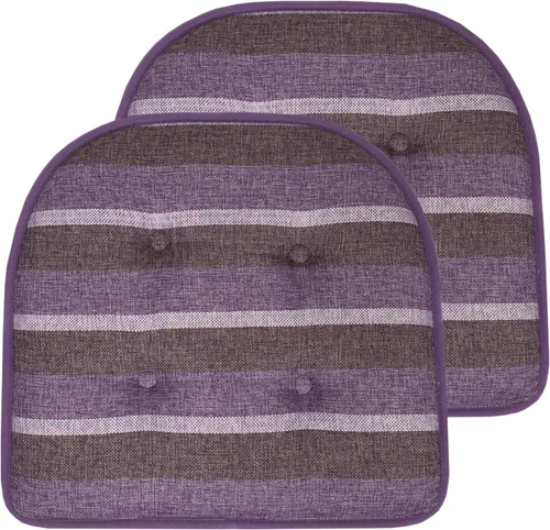 Vista 67 de Sweet Home Collection - Cojín de asiento de espuma viscoelástica y respaldo de caucho antideslizante con capitoné para silla, cojín en U, 17x16 Gris