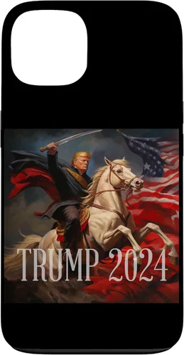 Vista 7 de iPhone 16 Donald Trump - 2024 - American Flag - Horse - Funda de espada