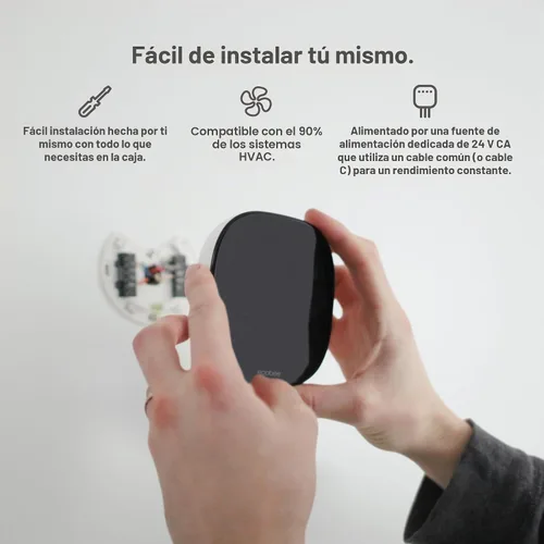 Vista 3 de ecobee Termostato inteligente mejorado, termostato Wifi programable
