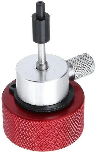 Vista 2 de Adaptador de llenado de propano Airsoft para tanque de gas verde con puerto de aceite de silicona